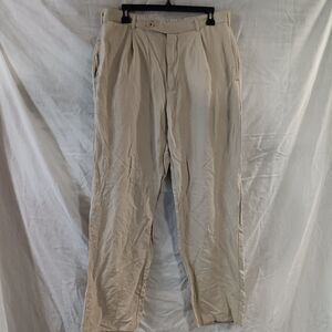 Tommy Bahama TB18 Golf Relax Mens Khaki Silk Straight Leg Pleated Pants Sz 34x32